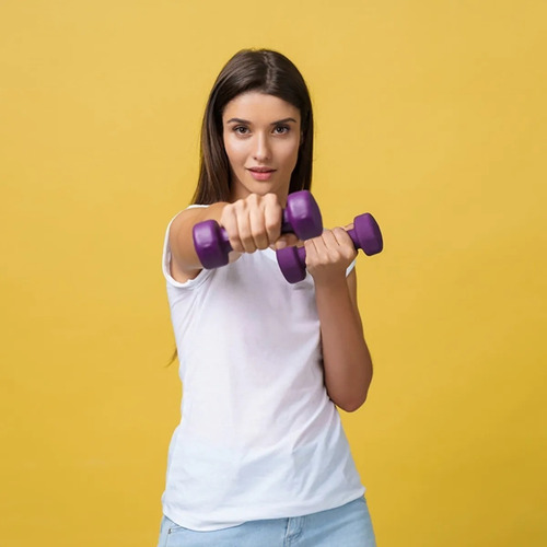 Imagen 3 de 5 de Kit Pesas Pesitas Mancuernas 1 Kg C/u Cardio Box Tecnotips ® Color Celeste