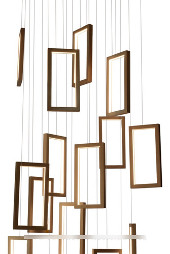 Lustre Mirror Base Redonda Ø60cm 2,00m Pé Direito Duplo