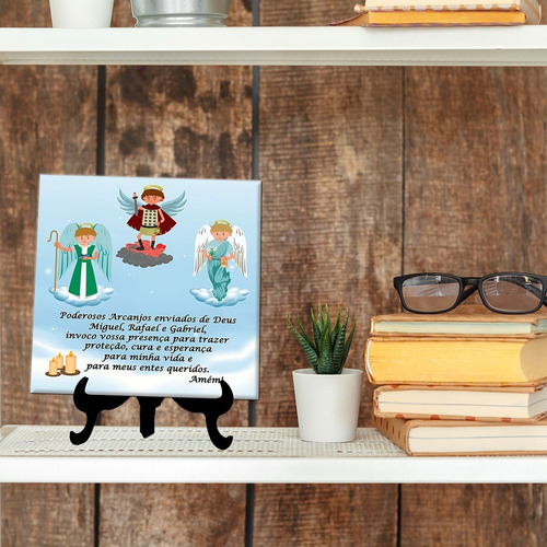 Azulejo Personalizado Oração 3 Arcanjos - Decoração