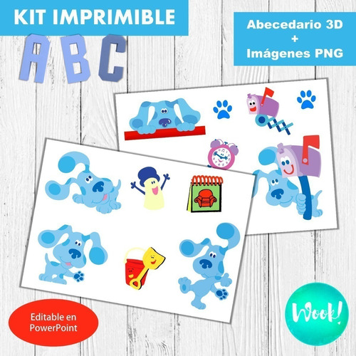 Kit Imprimible Letras 3d Editable Las Pistas De Blue