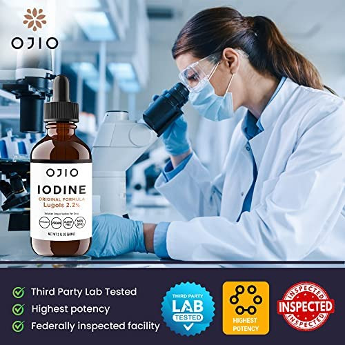 Solução De Iodo Ojio Lugols - Gotas De Iodo Líquido Com Pot