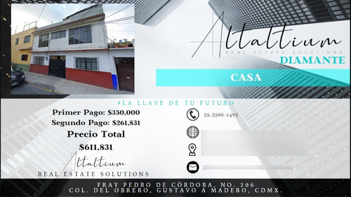 Casa En Venta, Col. Del Obrero, En Remate...!!