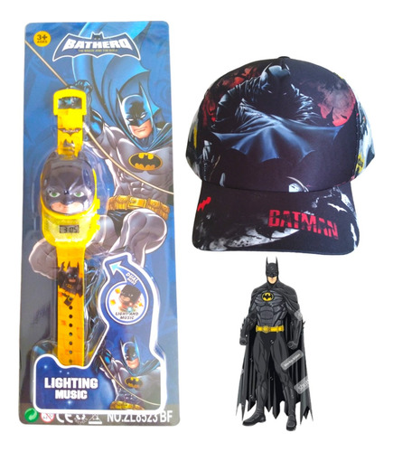 Relógio Projetor Digital Infantil Batman + Boné Infantil