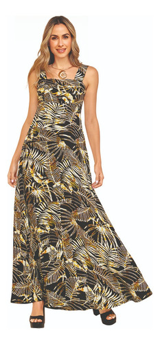 Vestido Maxidress Mujer Color Negro 992-91