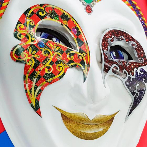 Kit 4 Painéis Carnaval Decoração 3d Arlequim Colombina 1,10m