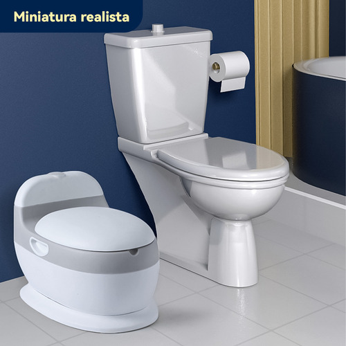 Pelela Inodoro Bacinica Con Sonido Baño Portátil Para Niños Bacinica Bañito Entrenador Asiento Acojinado Color Blanco