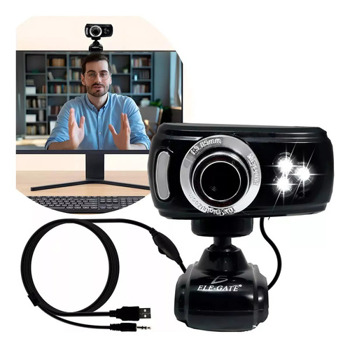 Webcam Usb Elegate Camara Computadora Con Microfono
