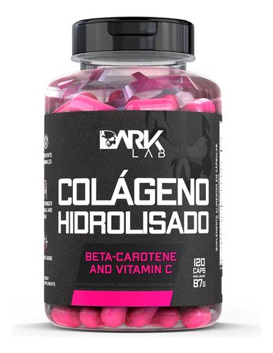 Colágeno Hidrolisado 120 Caps Dark Lab Sabor Sem Sabor