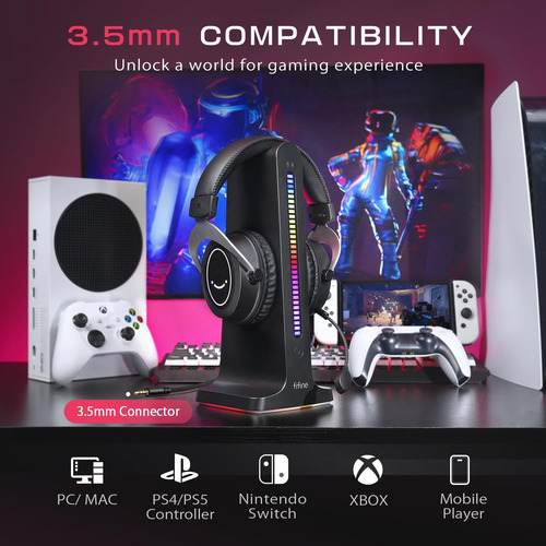 Auriculares Para Juegos Fifine Con Micrófono Desmontable,...