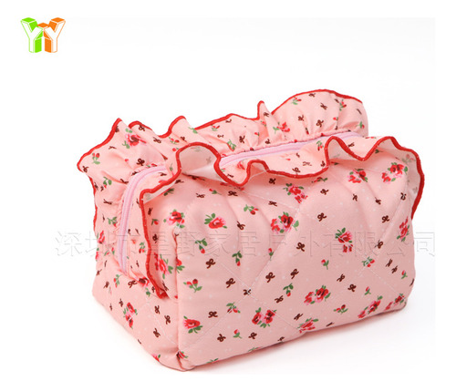 Bolsa Cosmética Hecha A Mano Con Estampado De Flores Con Vol