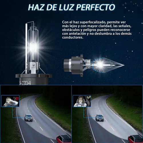 .. D2s Hid Xenón Faro + 9006 Led Kit De Luz Antiniebla 6000k