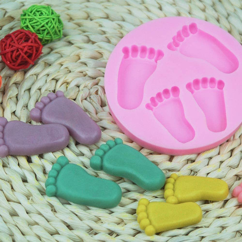 Molde De Silicona 3d Para Fondant De Pie De Bebé, Deco...