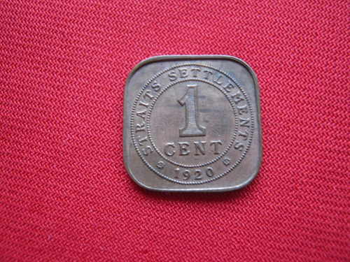 Straits Settlements 1 Cent 1920 Jorge V 