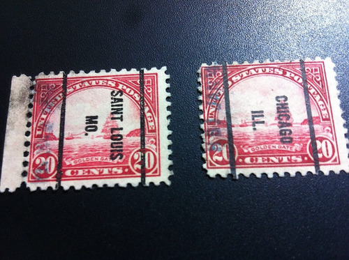 2 Timbres Estampillas Postales Golden Gate 1922 Ofer+ Regalo