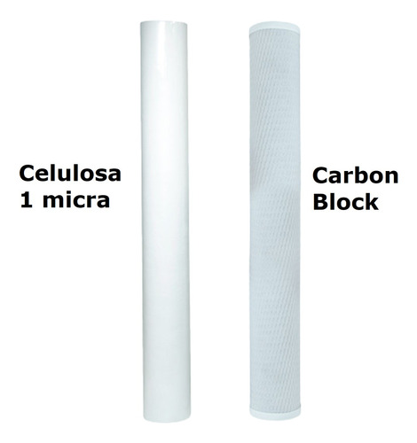 Twin Pack Cartucho 20 X 2,5. 1 Celulosa 5 M + 1 Carbon Block