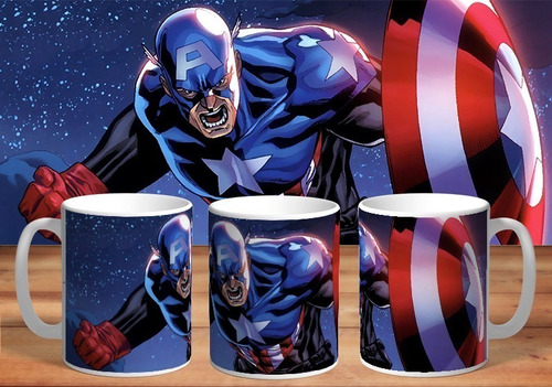 Taza De Plastico Capitan America Personalizada #1