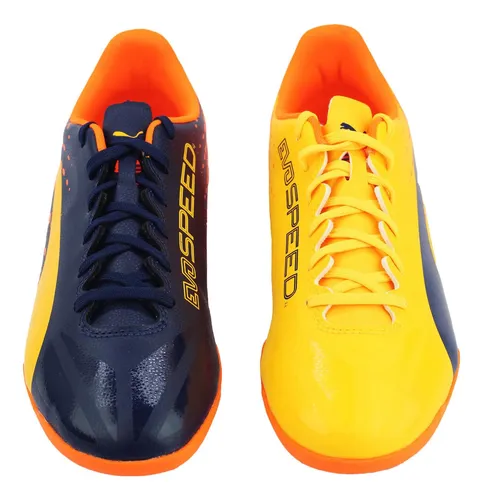 Antagonista testimonio Dibujar Tenis Puma Futbol Evospeed Indoor Bicolor Azul Amarillo