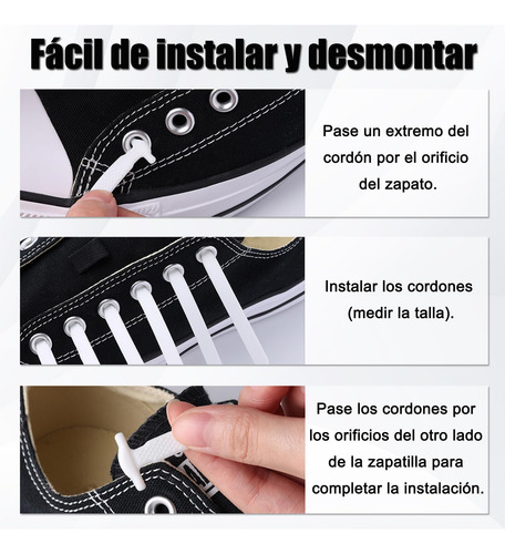 6 Pares De Agujetas Elasticas, Cordones De Silicona Para