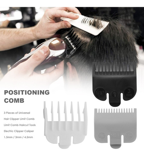 3 Peças De Máquina De Cortar Cabelo Universal Limit Comb Lim