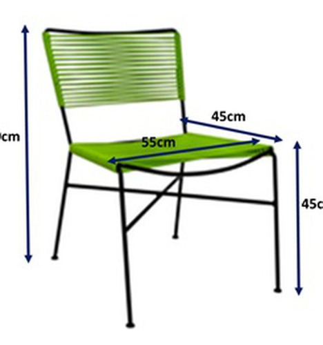 Silla En Cuerda De Pvc Caleta By Promobel Color de la estructura de la silla Negro