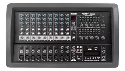 Consola Mixer Cabezal Potenciada Moon M6612 Usb Estereo 12ch