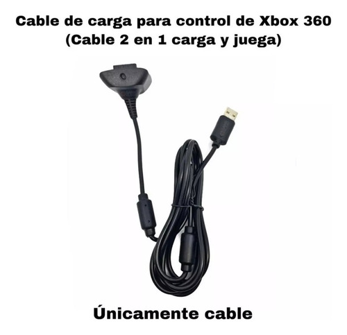 2 En 1 Carga Y Juega / Cable Cargador Control Para Xbox 360