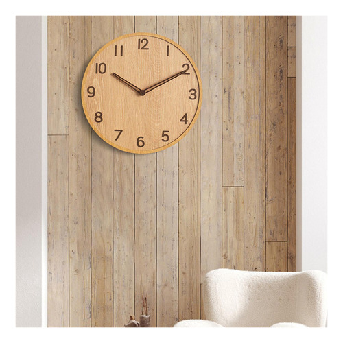 Reloj De Pared Nórdico De Madera Silent Art