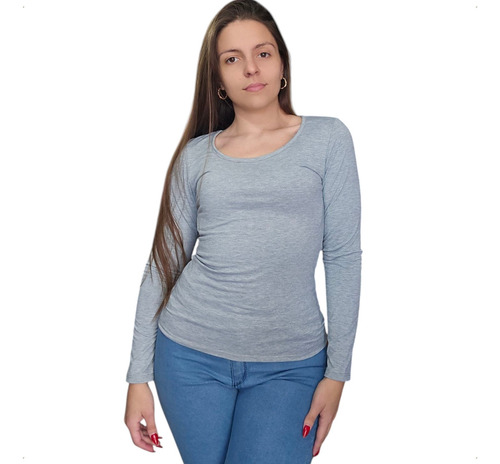 3 Camisetas Remeras Basica Mujer Manga Larga Talle Grande Mc