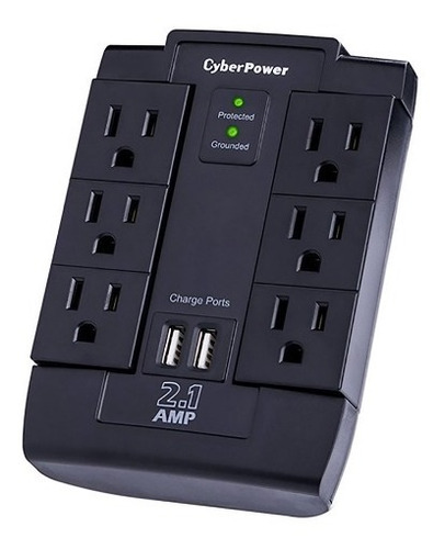 Multicontacto Supresor De Picos 6 Salidas +usb 2.1