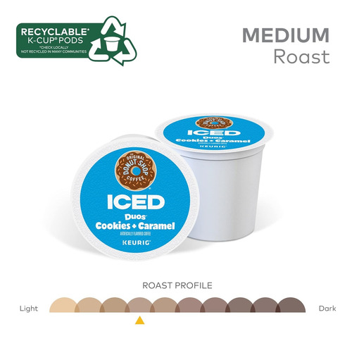 12 Cápsulas Café Keurig Donut Shop Iced Cookies + Caramel