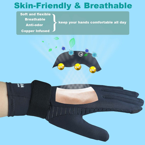 Semikk 2 Pares De Guantes De Artritis De Dedo Completo Para