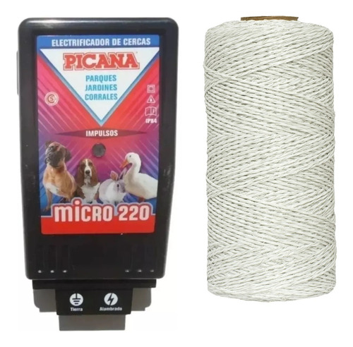 Electrificador Boyero Picana Micro 220v 5 Km + Hilo Electric