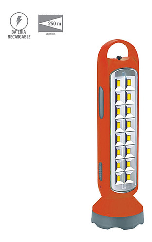 Lampara Recargable Led 89° 3w Naranja Tecnolite Blanco Frío