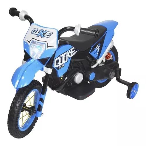 Mini Moto Motinha Elétrica Infantil Azul Cross 6v Luz Som