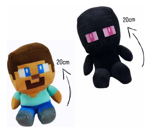 Peluche De Minecraft Steve, Creeper, Enderman 