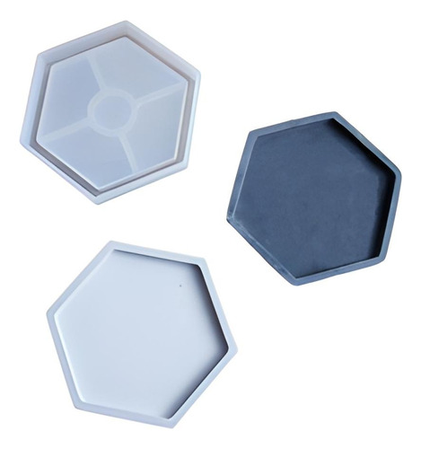 Molde Silicona Posa Vaso Hexagonal Para Resina Yeso Ceramica