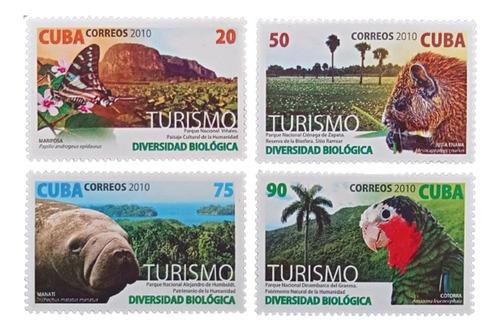 Cuba Fauna Aves, Serie Yv 4987-4990 Turismo 2010 Mint L19424
