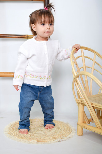 Saquito Tejido Beba Flor Jackar 6m A 24m