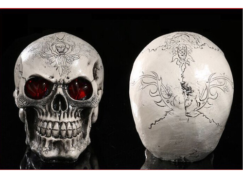 . Calavera De Resina Con Ojos Led, Decoraci?n Para Halloween