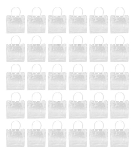 50 Bolsas De Regalo De Recuerdo De Pvc Transparente Con Asa