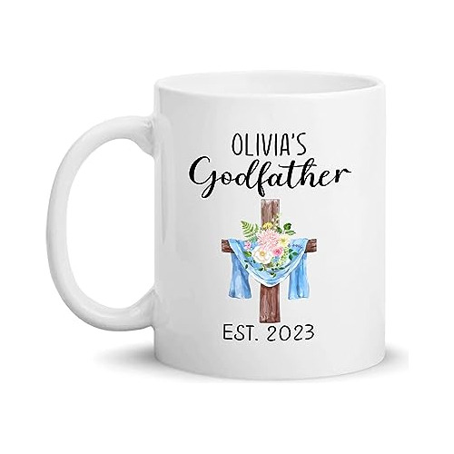 Taza De Bautizo Personalizada, Regalo Para Padrino, Taza De 