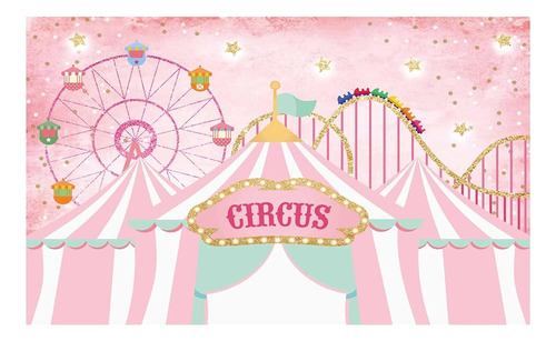 Allenjoy Pink Circus Backdrop Carnival Girl Kids Birthday Pa