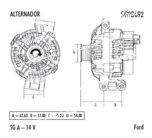 Alternador Ford Escort 1.0 / 1.6 Valeo C
