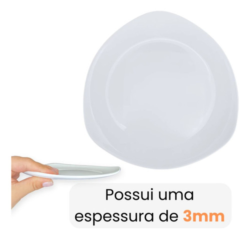 Conjunto 6 Pratos De Sobremesa 18,3 Cm Triangular / Plástico