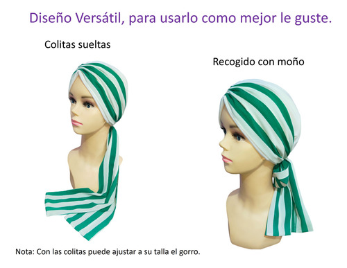 Turbante Gorro Dama Mujer Oncológico De Banda Mascada Tyamia