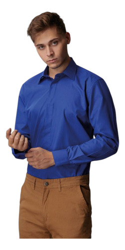 Camisa Clásica De Vestir De Hombre Bpremium Ccuello Italiano