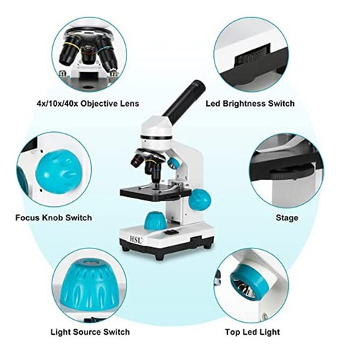 Microscópio Composto Monocular Hsl Para Estudantes Adultos