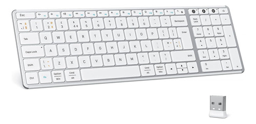 Teclado Seenda Inalámbrico Multidispositivo/blanco/plateado