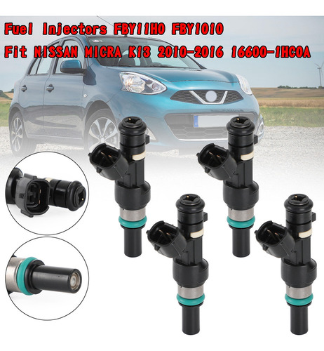 4 Inyectores De Combustible Fby11h0 Fby1010 Para Nissan Micr