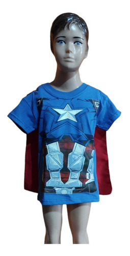 Remeras Con Capa M/corta  Heroes Brillan En La Oscuridad